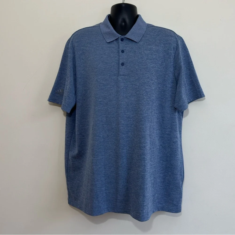 adidas || Men’s Heathered Blue Polo Shirt Sz 2 xl